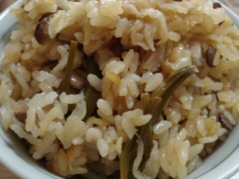 切干大根とレンズ豆の炊き込みご飯